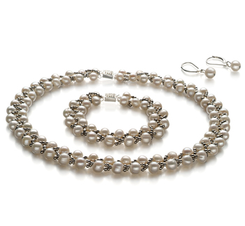 Weave Blanc 6-7mm A-qualité perles d'eau douce -un set en perles