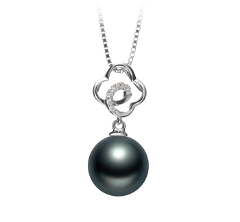 Yael Noir 10-11mm AAA-qualité de Tahiti 925/1000 Argent-pendentif en perles