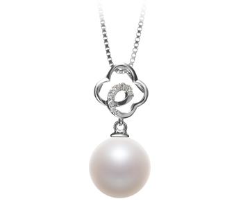 Yael Blanc 10-11mm AAAA-qualité perles d'eau douce 925/1000 Argent-pendentif en perles