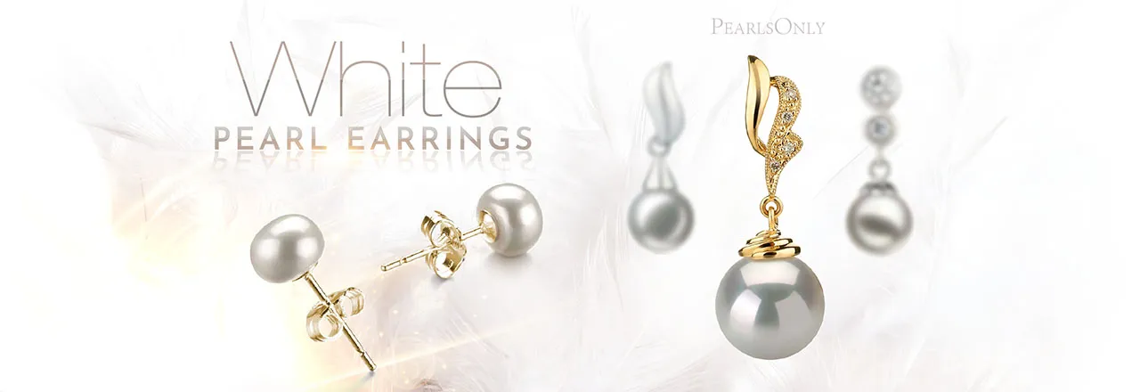PearlsOnly Boucles d'oreilles perle blanche