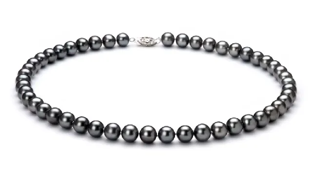 View Collier de perles d'eau douce noires collection