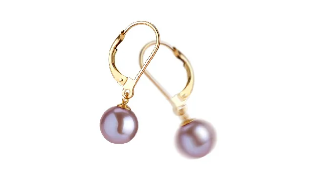 View Boucles d'oreilles perles de lavande d'eau douce collection